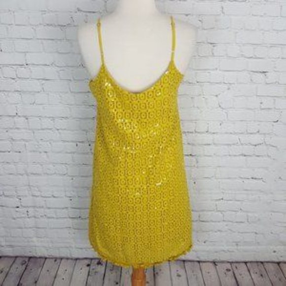La Fee Maraboutee Sequined Golden Slip Dress 38 6 - Picture 4 of 5